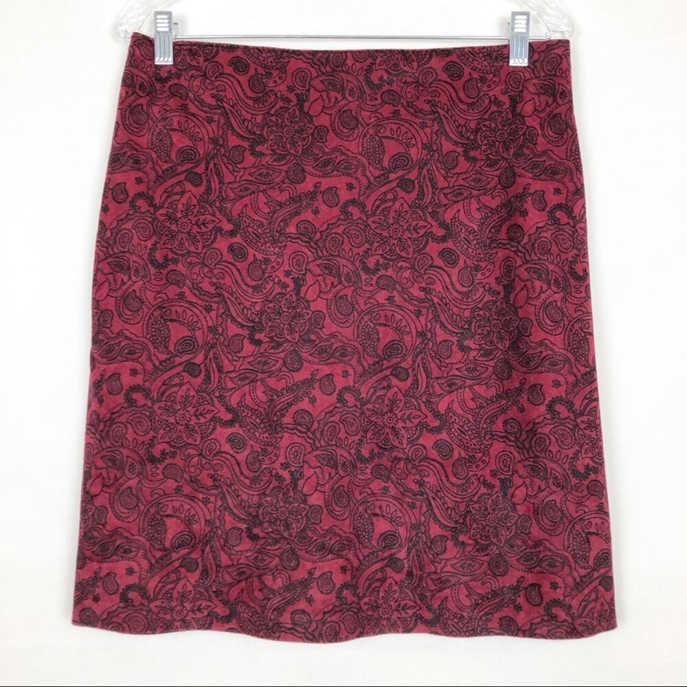 Women’s Red/Black High Waisted Burgundy Skirt